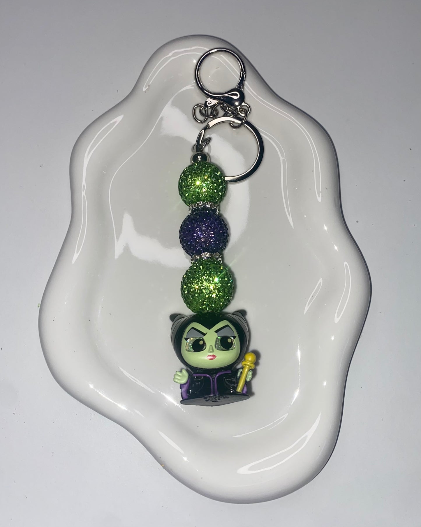 Maleficent Beaded Keychain