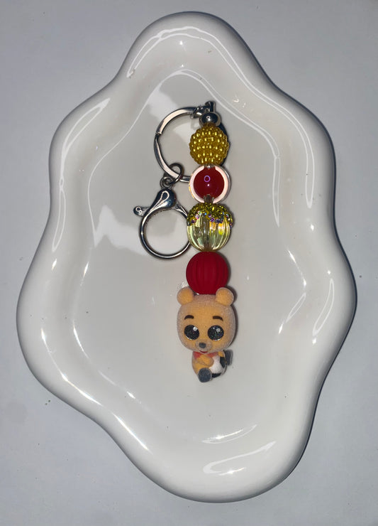 Pooh Beaded Keychain